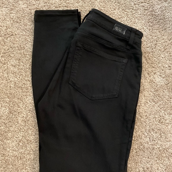 PAIGE BLACK HOXTON ULTRA SKINNY TUXEDO SIDE STRIPE JEANS - Picture 14 of 16